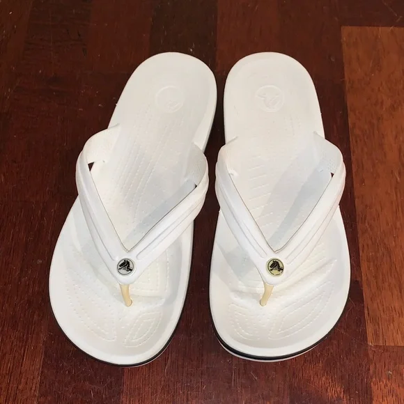 Crocs MENS white sandals flip flops size 11 Crocs Crocband Flip Flop Sandals MENS Size 8, 9, 11, 13  main image 3